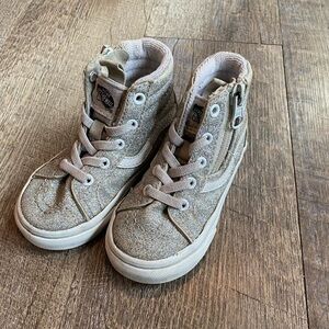 Toddler Girls Silver Glitter Vans